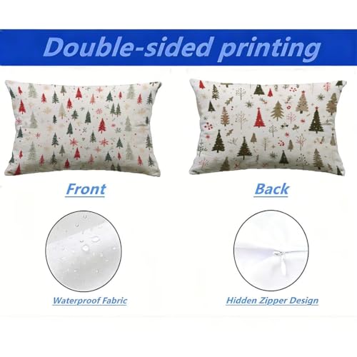 Housse de coussin de jardin texture lin blanc chic 40x80 cm - 3