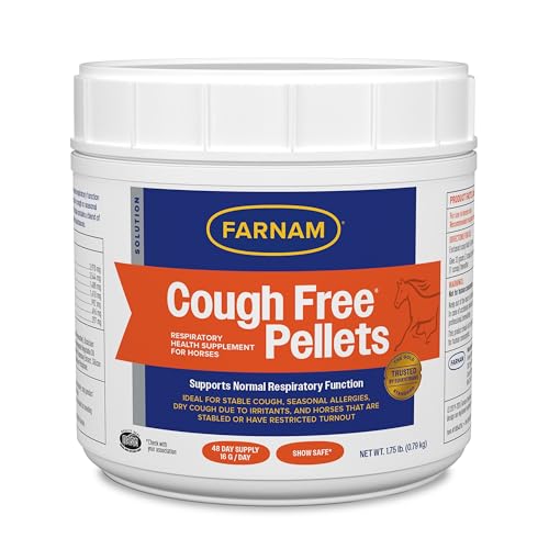 Farnam Cough Free Horse Supplement Pellets, Respiratory Support for Seasonal Allergies, Stable Cough, Lung Support Supplement, Show Safe, Herbal Formula, 2.5 lbs, 70-Day Supply