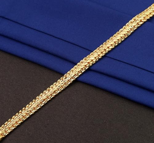 Image of CUTE GOLD Bracelets for Boys /Chain Bracelet for Men's Birthday Gift for Men's and Boys Gift for Husband (8-Inch)