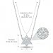 Alef Bet by Paula Sterling Silver 925 Star of David Necklace Pave CZ 3/8 Inch Pendant Rolo Chain Adjustable Jewish Women Bat Mitzvah Hanukkah Birthday Gift