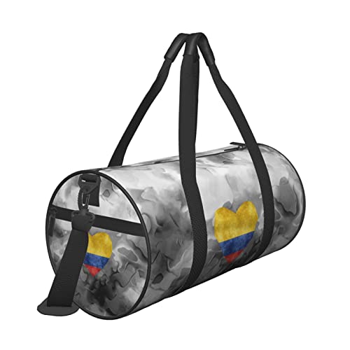 Colombian Heart Flag Convertible Garment Bag with Shoulder Strap, Carry on Garment Duffel Bag for Men Women - Rolling Foldable for Travel Luggage Bags (Black)4