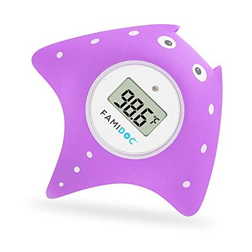 Famidoc Baby Bath Thermometer with Room Thermometer New Upgraded Sensor Technology for Baby Bath Tub Floating Toy Thermometer (Purple)