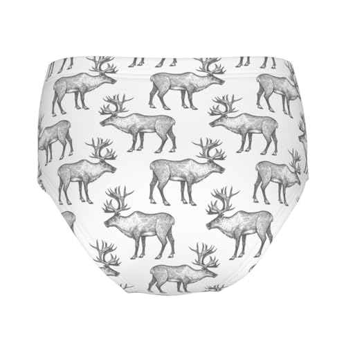 North America Of Reindeer Girls' Underwear Soft Cotton Little Girls Panties Comfort Briefs2