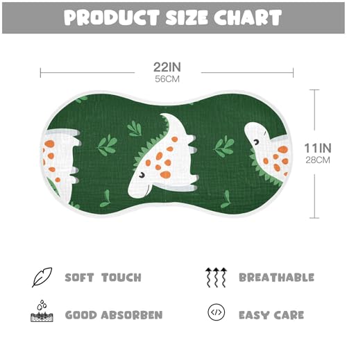 xigua Cute Dinosaurs Baby Burp Cloths for Newborn Boys and Girls 1 Pack, Soft & Absorbent Cotton Baby Burp Cloth, Baby Washcloths, Newborn Towel, Burp Rags4