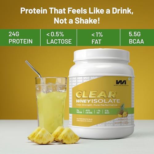 Image of Clear Whey Isolate 90% | 24g Protein Per Serving | 30 Servings | 0.5% Lactose, 1% Fat, 0 Sugar | Fast Absorbing, Zero Bloating, Easy to Digest | Fast Muscle Recovery (PINEAPPLE CRUSH)