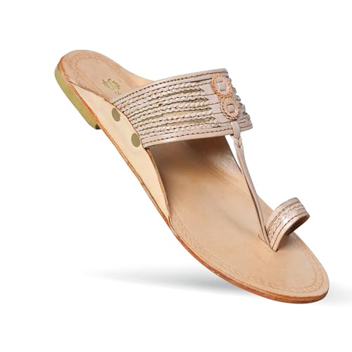 Image of Kolhapuri Chappal for Men Original, Pure Leather Handcrafted Traditional Kolhapuri Chappal for Man Formal Footwear for Weddings & Parties, Ethnic Wear & Daily Comfort