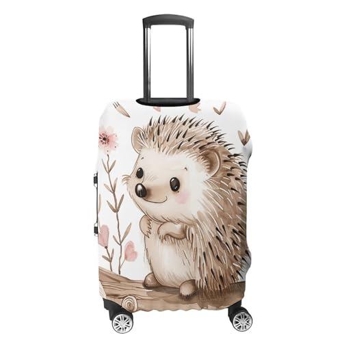 Hedgehog Sitting on Top Luggage Cover, Washable Elastic Suitcase Cover Protector Fit 18-32 Inch Luggage4