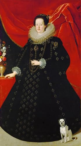 Pintura mural en lienzo de Eleonora Gonzaga por Justus Sustermans para dormitorio (60x90cm)