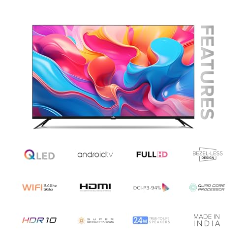 Image of 109 cm (43 inches) Glow Series Full HD Smart QLED Android TV BAZ43F1 (Black)