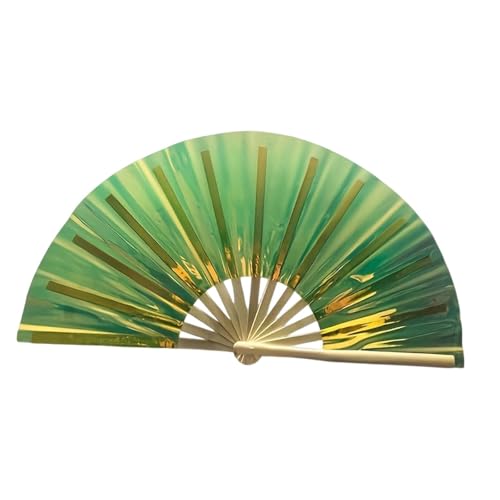 Fenteer Decoración de ventiladores de estallido plegable para mujeres Temed Party Line Dancing, Verde