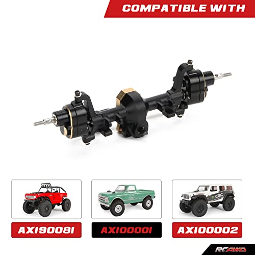 RCAWD Front Portal Axle Housing & Steel Gears For Axial 1-24 SCX24 Crawlers upgraded part(Black) - Image 3