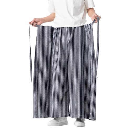 Seidarise Men's Baggy Wide Leg Pants Casual Harem Linen Japanese Yoga