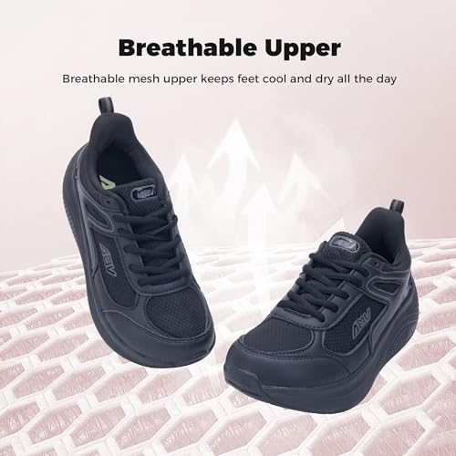 Image of Wide Toe Box Shoes Women Arch Support Walking Shoes for Plantar Fasciitis Wide Width Orthotic Tennis Sneakers