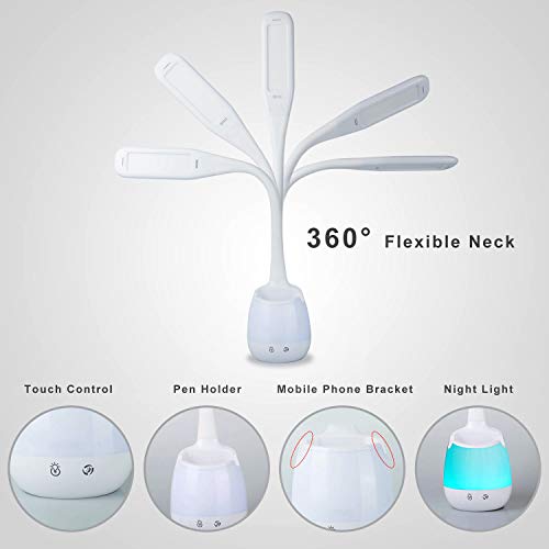 YOUKOYI LED Schreibtischlampe Kinder LED Lernlampe mit Schreibstifthalter Augenpflege Tischlampe dimmbar… – Bild 5