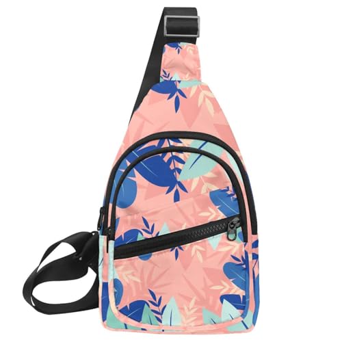 Sac de poitrine imperméable à motif floral pour homme - Sac à bandoulière pratique