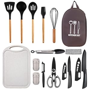 Silicone Camping Cooking Set Car Camping Essentials Cooking Kitchen Set, RV Camping Cookware Must Haves Gifts Camping Cooking Essentials, Camp Cooking Set for Travel Hiking Picnic