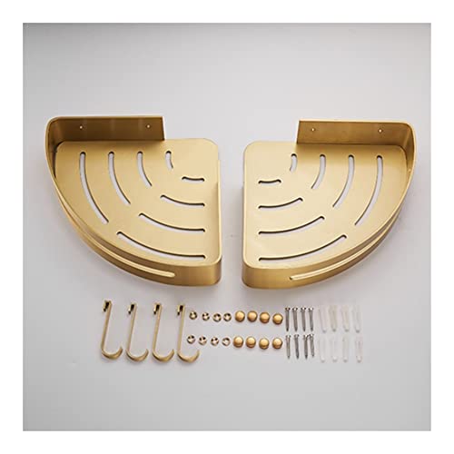 Solution peu encombrante pour douche : étagère d'angle murale dorée