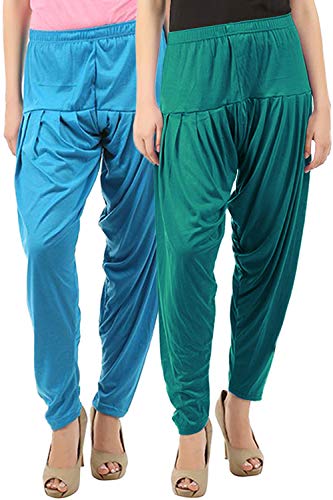Image of Buy That Trendz Womens Patiala Pants Combo Pack of 2 Viscose Dhoti Patiyala Salwar Harem Bottoms Pants