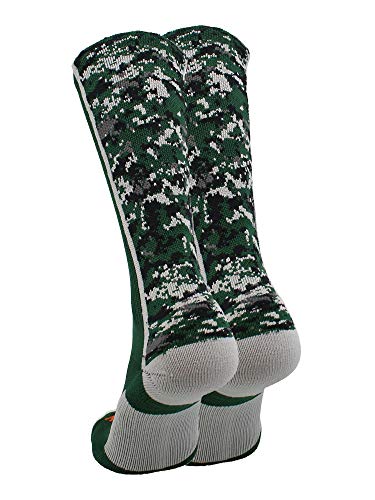 TCK Digital Camo Crew Socks (Dark Green, Medium) - Dark Green,Medium2