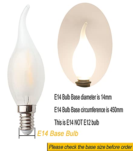 Jcking (Pack Of 8 Ac 110-130V E14 Led Filament Vintage Light Bulb, 6W Led Frosted Candle Bulbs, 60W Incandescent Bulbs Replacement, Ses Candle Light Bulb For Chandelier, Neutral White 4000K #TOP2