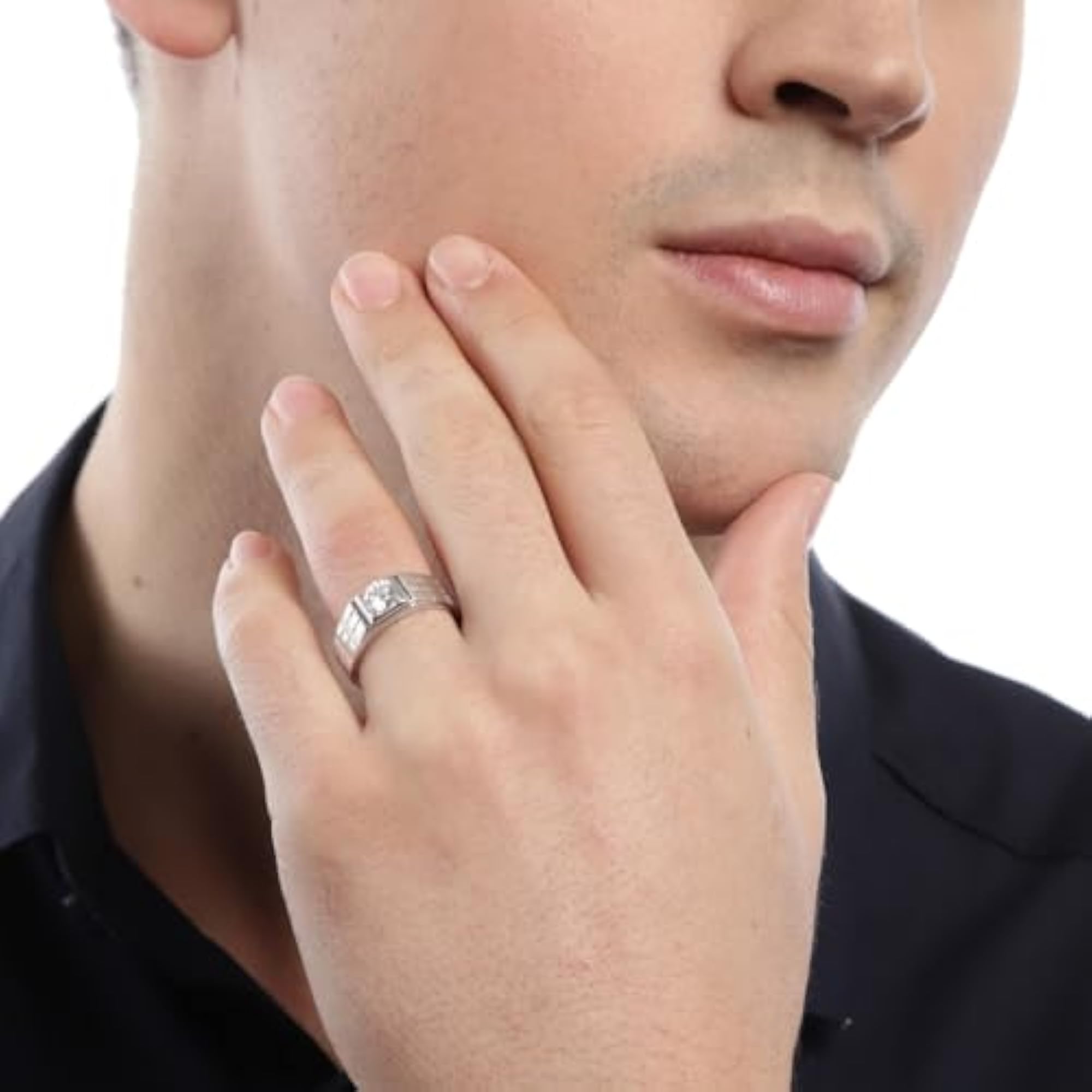 925 Sterling Silver Solitaire Couple Rings