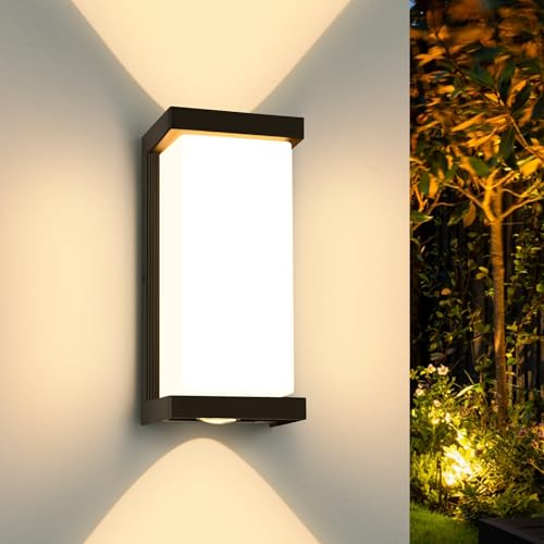 YindaLux 36W LED Aussenlampe Wand, IP65 Wasserdichte 3900LM wandleuchte Innen/Außen, 3000K Warmweiß Modern Außenlampe, Aluminium Außenwandleuchten...
