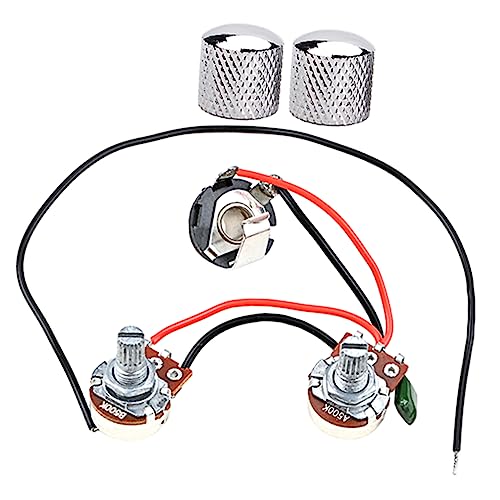 BIUDECO 1set Guitar Potentiometer Wiring Harness Durable Knobs Electric Guitar Accessory for Volume Tone Control Practical Parts