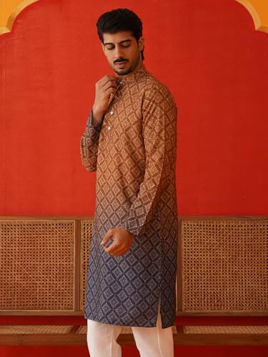 Image of Jompers Men's Ombre Pure Cotton Straight Kurta