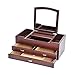 Produktbild LLG-FSDD Kosmetische Box Holz Schmuckschatulle mit Spiegel mit großer Kapazität 2 Schicht Platte kosmetischen Aufbewahrungsbox Hause Tisch Möbeln Dressing