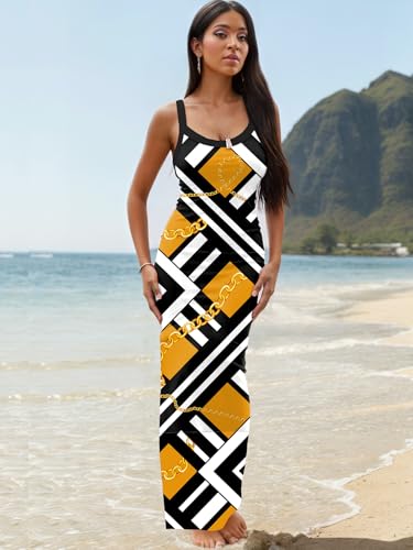 Image of Nimsruc Women Summer Long Dress Casual Slip Sexy Slim Sleeveless Bodycon Maxi Dresses for Women 2024