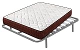 Cama express Colchón Viscosoft Ergos 13 + Somier Hermes con 5 Patas 25 cm, Medida : 140 x 190 cm