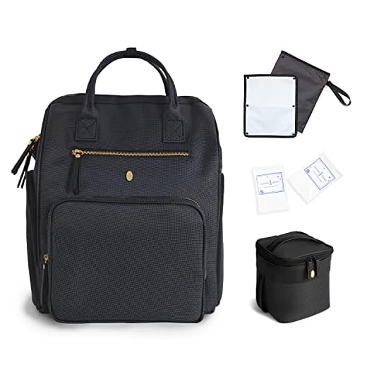 Idaho Jones 4-in-1 “Pumping Must-Haves” Bundle with Premium Breast Pump Backpack Bag incl. Cooler Pocket + 15” Laptop Sleeve, Spacious Pump Parts Bag, Small Breastmilk Cooler Bag with Ice Pack (2pcs)