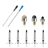 Replacement Accessories Set for Yacig Stylus Pen -P1- Including 5 x Clear Disc Tip,1x Black Rubber Tip,1x Mesh Fiber Tip,1x Black Ink Refill