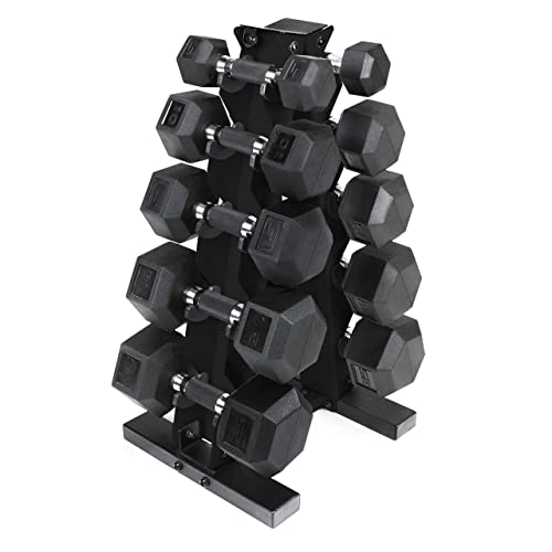 Wf Athletic Supply Rubber Encased Hex Dumbbells With Rubber Grip Contoured Handle For Muscle Toning, Strength Building & Full Body Workout #TOP20