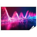 islandburner XXL Bild Poster Digitale WiFi-Signale: Dunkles Konzept der Funkwellen in der Wissenschaft Computerraum Internetanbieter