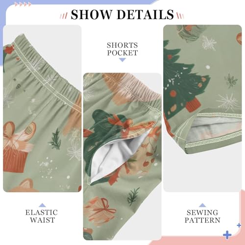 ZZXXB Pomeranian Pine Branch Boys Long Pants Soft Trousers Elastic Waist Kids Lounge Bottoms with Pockets S-XL4