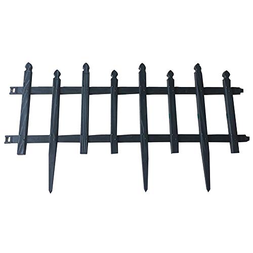 Abba Patio Border Fencing Eco-Friendly Weatherproof Plastic Resin Garden Edging Section-6 Pack 24.4