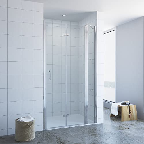 Duschtür mit Festteil und Eckregalen breite 100 cm Verstellbereich 98-101...