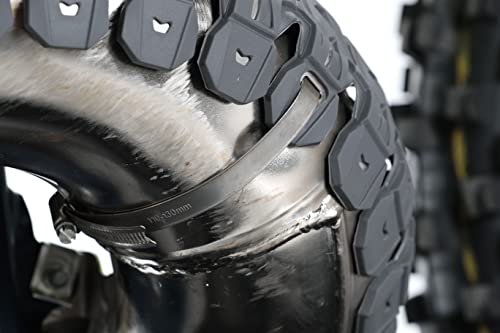 Protector de escape universal de acero inoxidable y elastómero ARMADILLO naranja para moto 6