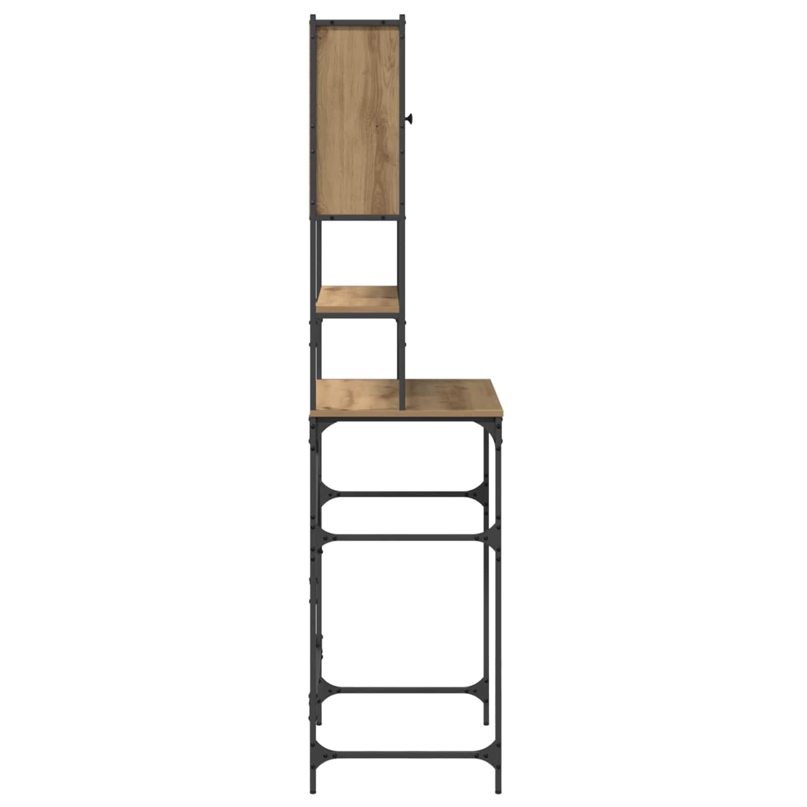 Szafka na bieliznę z drewna konstrukcyjnego 68 x 48,5 x 194 cm, szafka do przechowywania z regulowanymi półkami na detergenty i ręczniki, nowoczesny design do pralni lub salonu