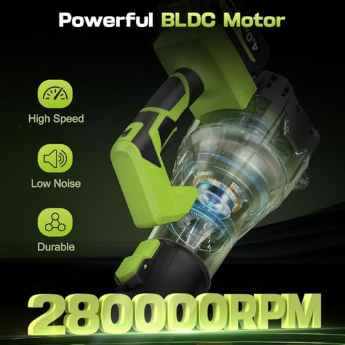 image for ZAGUOQI Leaf Blower Cordless 650CFM 288MPH Electric Leaf Blower with 2