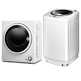 COSTWAY Washer and Dryer Combo Set, 8Lbs Capacity Portable Washing Machine with 6 Wash Programs and 1.5 Cu.Ft. Tumble Laundry Dryer with 4 Drying Modes for Home, Apartment, Dorm, RV