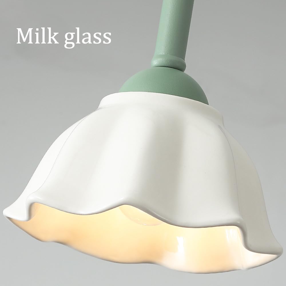 Fabbrica Lampada A Sospensione A Fiore Verde Ceramica Bianca Lampada A Sospensione Floreale In Vetro Camera Da Letto Per Ragazze Fiocco Rosa Lampada A Sospensione A Soffitto Lampadario Moderno Nordico