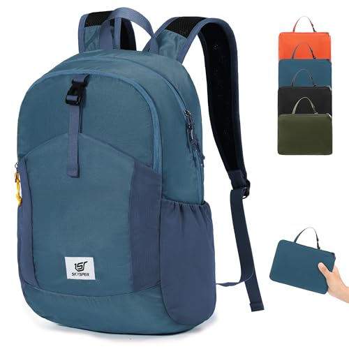 SKYSPER Zaino Pieghevole Antifurto con Protezione RFID, 20L Zaino da Escursione Zainetto Piccolo da...