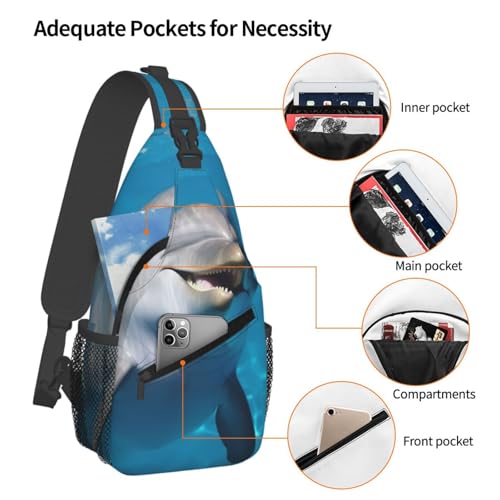 Sling Bag para Mujeres y Hombres Crossbody con Diseño de Delfín miniatura 3