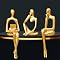 Gold Home Decor Large Thinker Statue Accents, Set of 3 Thinker Sculptures Office Decor Modern Abstract Resin Decoration on Shelf Table Desk for Living Room Office Bedroom 5 Large Gold