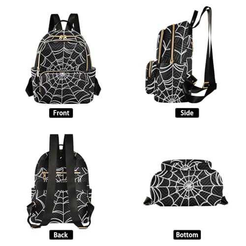 Image of Spider Web Quilted Backpack Purse for Women Fashion Small Backpack S | Shoulder Bag Travel Casual Daypack