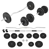 MOONAIRY Juego de Pesas 30 kg Barra y Mancuernas, Pesas Y Mancuernas, Kit Mancuernas, Juego De Pesas, Dumbbells