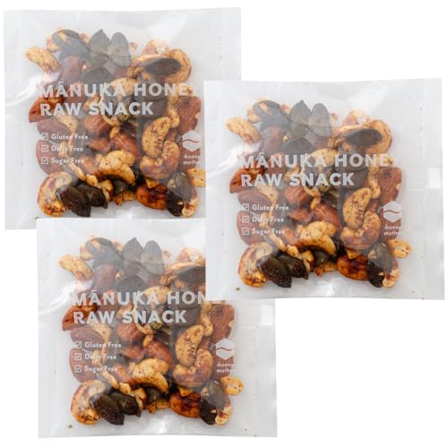 ハニーマザー マヌカRAWナッツ マヌカハニー グルテンフリー 発芽ナッツ 生アーモンド 砂糖不使用 (マヌカRAWナッツ スパイシー, 35g×3)