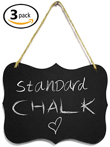 3 Small Chalkboard Hanging Signs Acrylic 4X6" - Double Sided For Standard Chalk & Other Side For Liquid Chalk Marker- Memo Message Sign - Small Blackboard - For Crafts (3) Advanced Group Corp. #TOP1